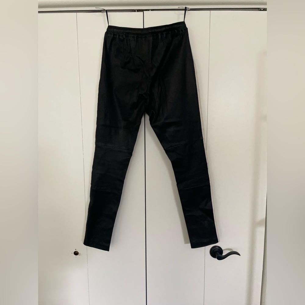 Goosecraft Leather Pants With Draw String And Whi… - image 7